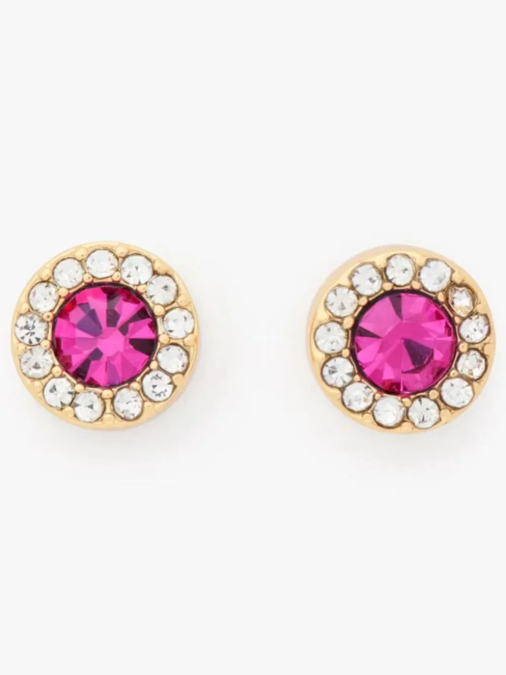 kate spade You're A Gem Fuchsia Pave Halo Studs/NWT